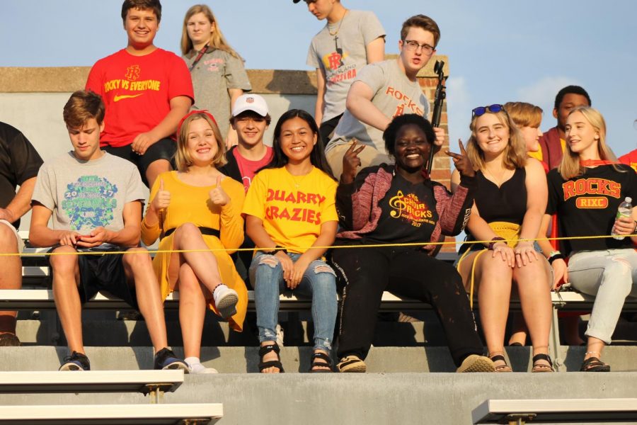 The Chamber Singers performed at the first football game of the season. 